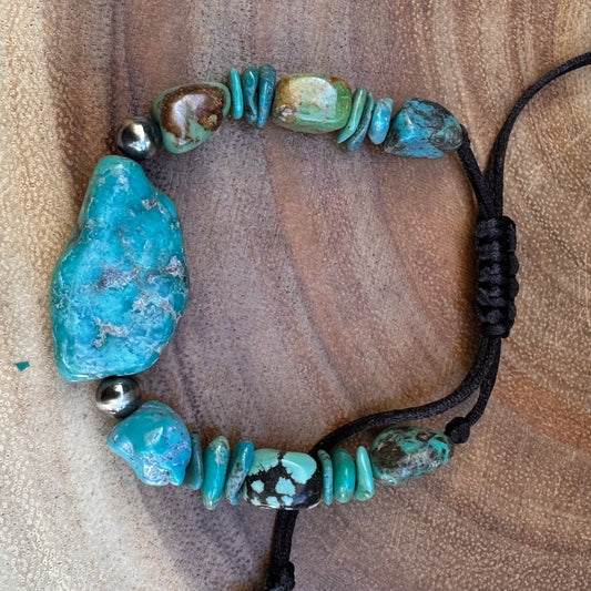 Turquoise Navajo Pearl Adjustable Bracelet