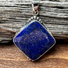 Load image into Gallery viewer, N0890  Lapis Sterling Necklace (18” -2” pendant)
