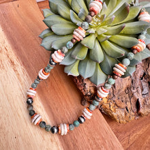 Load image into Gallery viewer, Navajo Pearl Spiny Oyster African Turquoise Necklace 18”-20”
