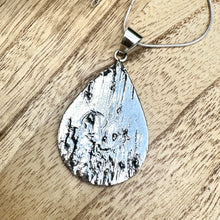 Load image into Gallery viewer, Taxco Textured Sterling Silver Teardrop 2.2” Necklace
