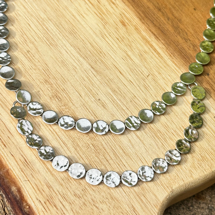 Taxco Hammered Double Necklace 20”