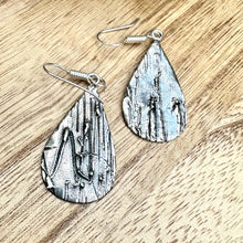 Load image into Gallery viewer, Taxco Textured Sterling Silver Teardrop Earrings 2.2”
