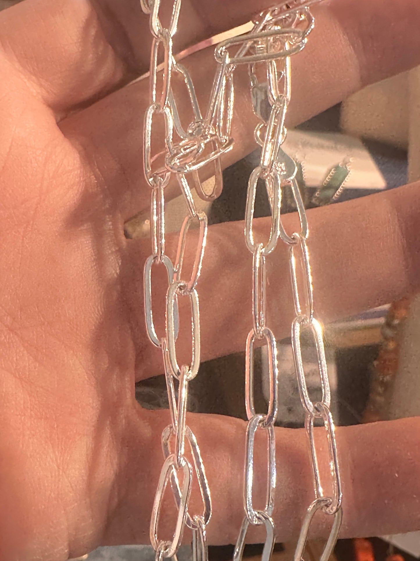 Sterling Silver Paperclip Necklace