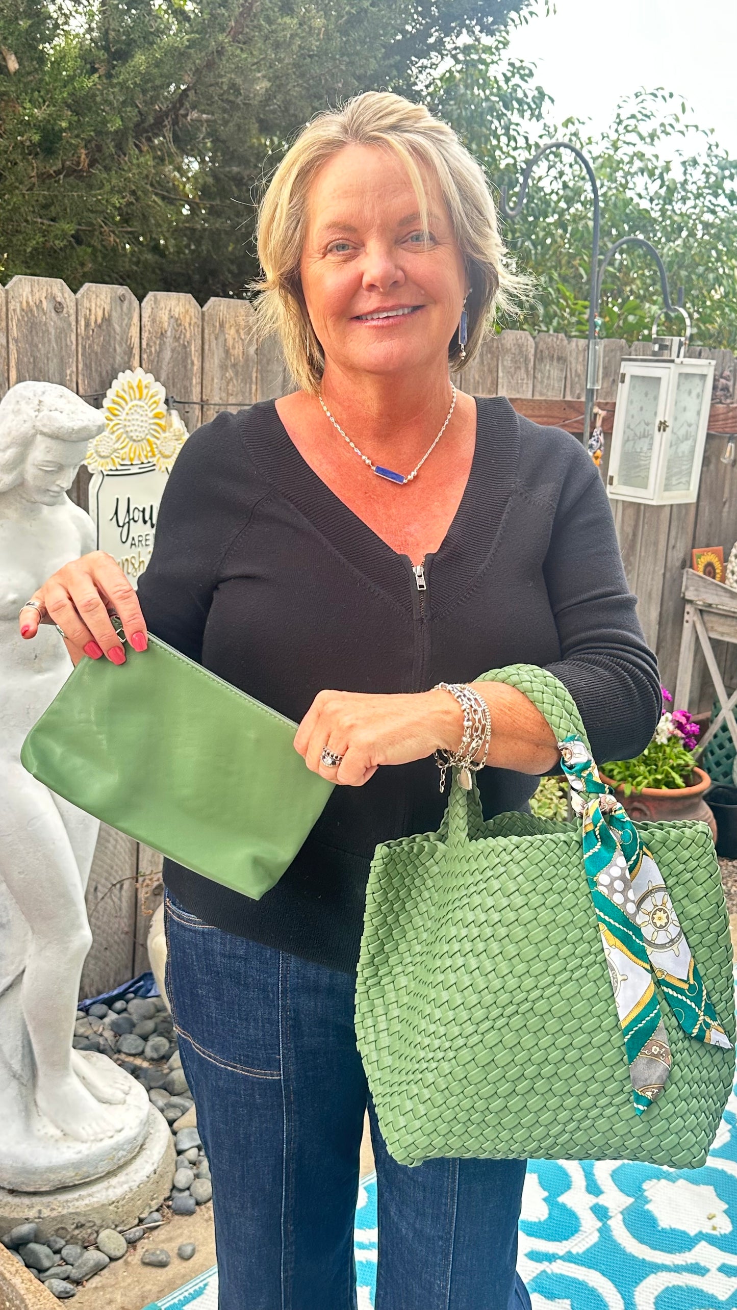 Summer Neoprene Woven Bag & Wallet Set