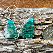 Load image into Gallery viewer, E0721  Malachite Azurite Earrings (1.6”)
