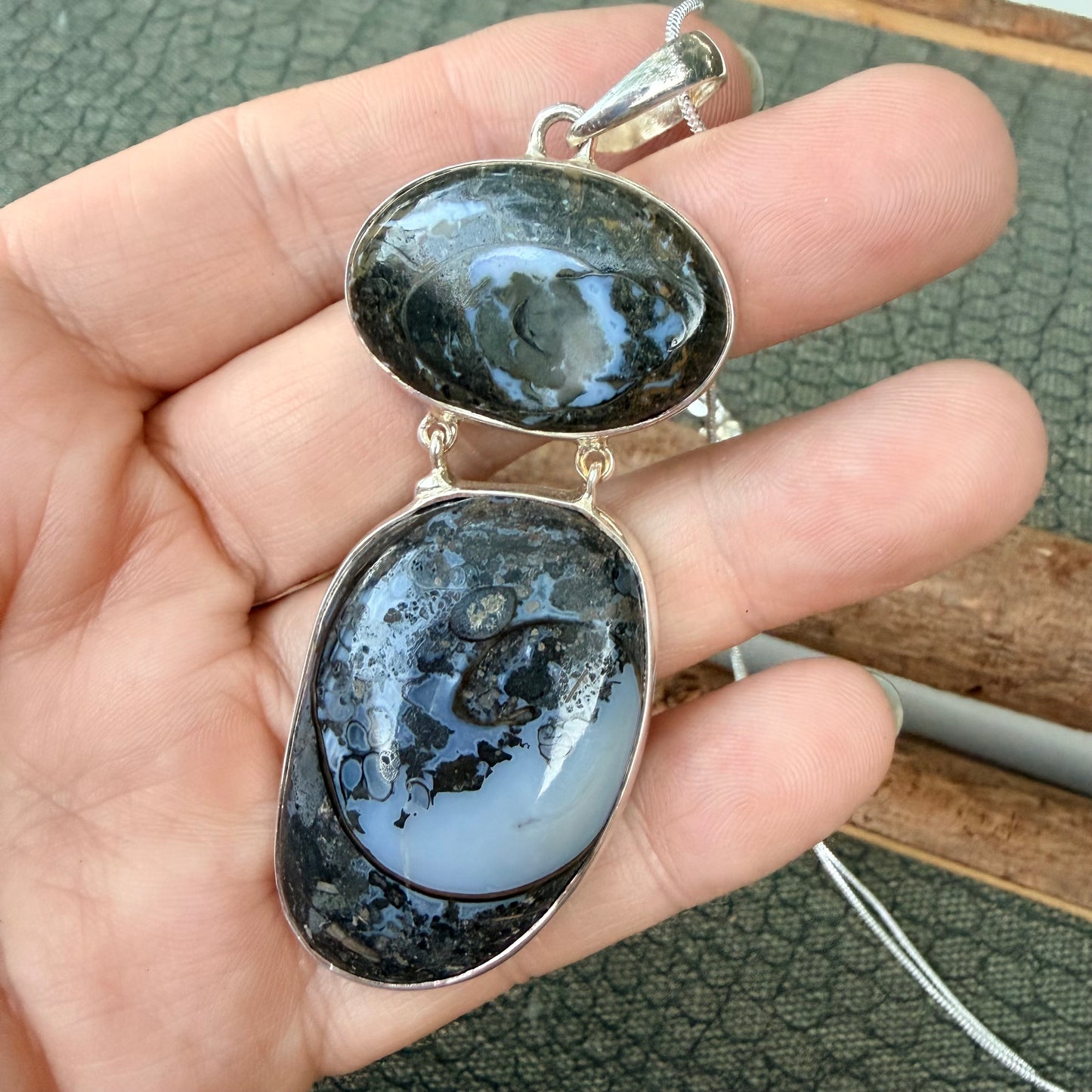 Sale - Agate Sterling Silver (18”)