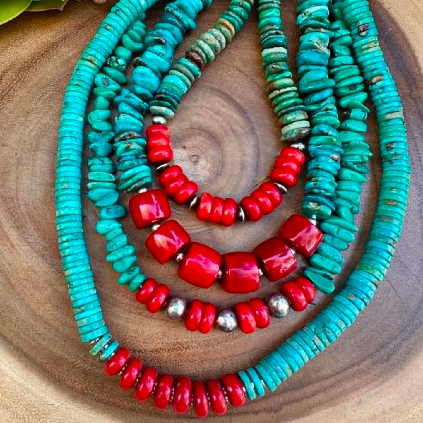 Turquoise Coral Navajo Pearl Statement Necklace