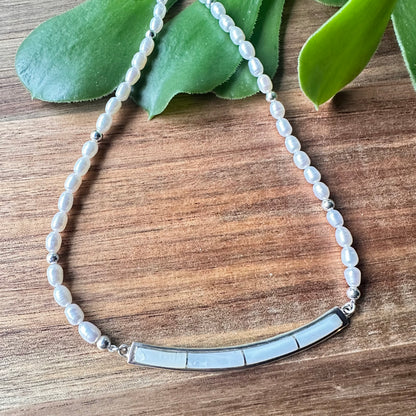 Mother of Pearl Pendant Pearl Necklace (17”-19”)