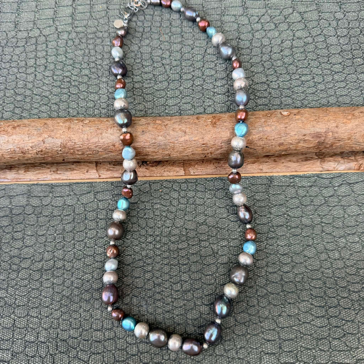 Sale - 18”-20” Multi-Pearl Sterling Silver Necklace