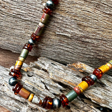 Load image into Gallery viewer, N0886  Amber Jasper Navajo Pearls Necklace (18”-20”)
