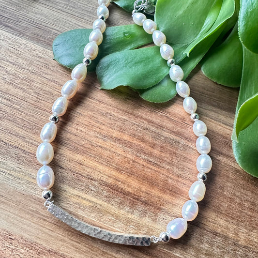 Pearl Sterling Necklace (17”-19”)