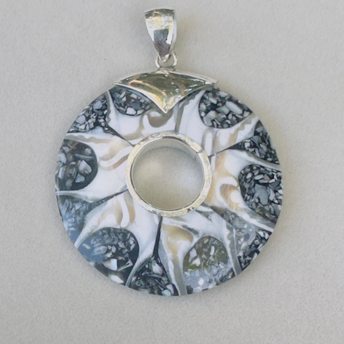 Sale -  2.3" Brown Spider Nautilus Shell Sterling Silver on 18" Sterling Silver Chain