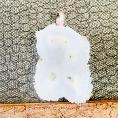 Sale -  1.8" Solar Quartz Sterling Silver Pendant Necklace (18")