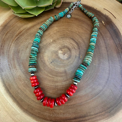 Turquoise Coral Navajo Pearl Statement Necklace