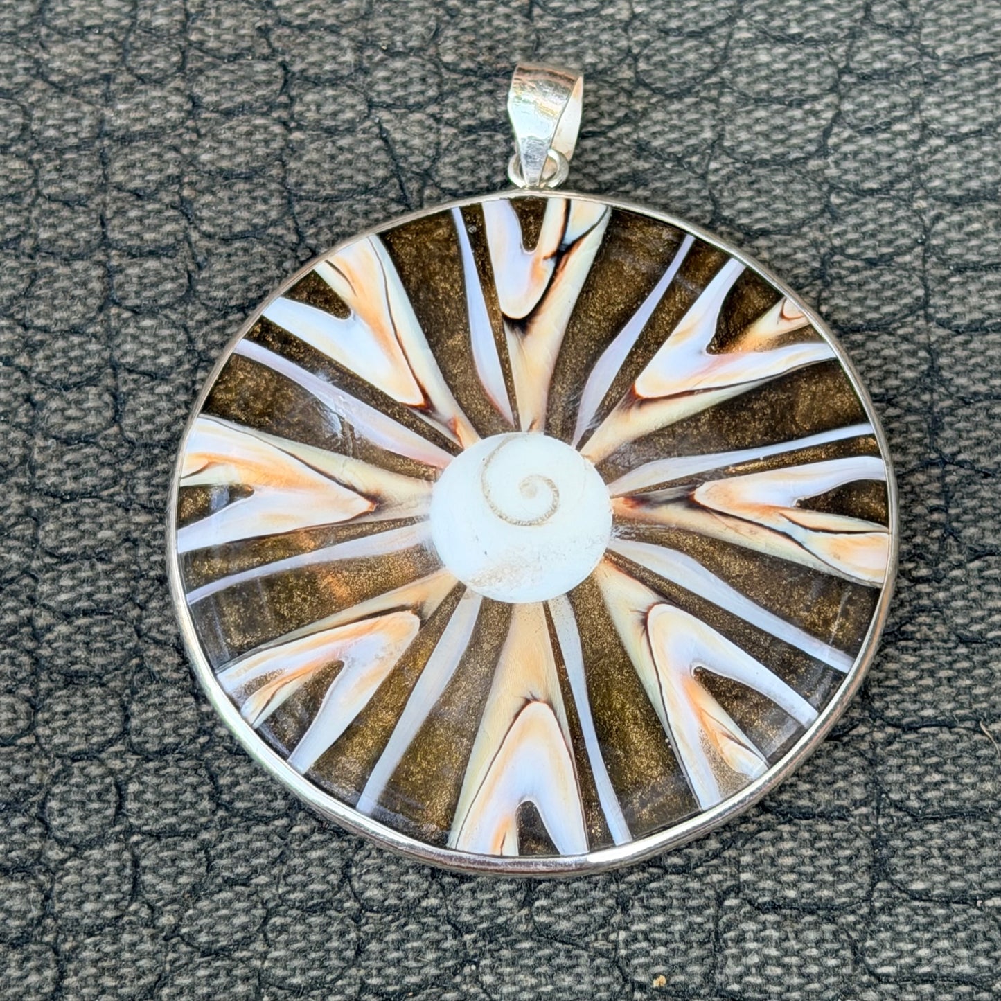 Sale -  1.9" Nautilus Shell Sterling Silver on 18" Sterling Silver Chain