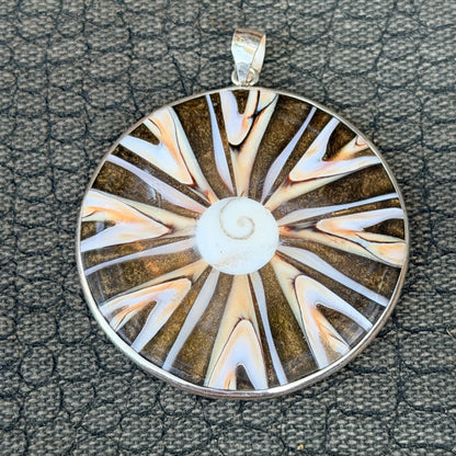 Sale -  1.9" Nautilus Shell Sterling Silver on 18" Sterling Silver Chain