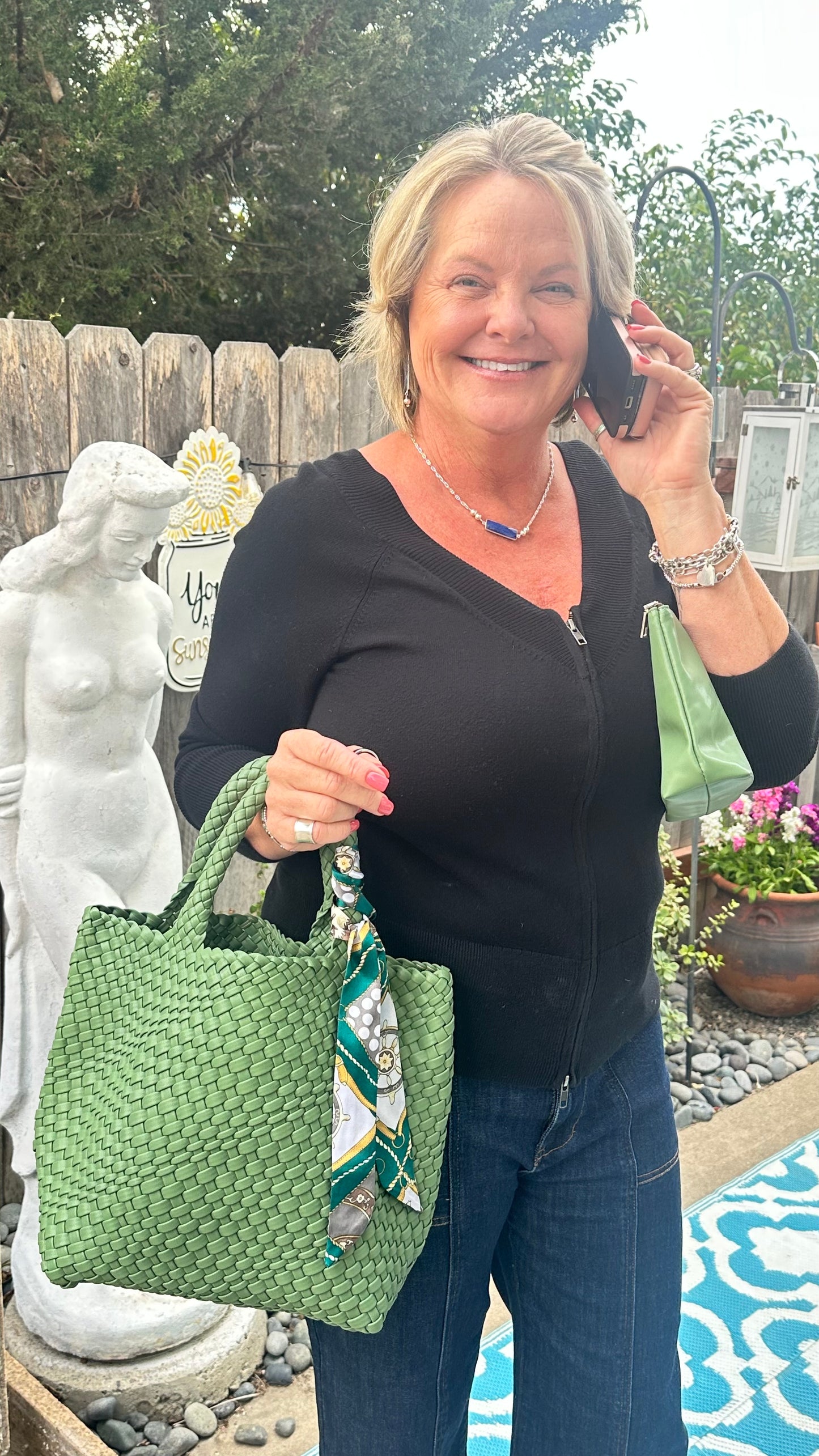 Summer Neoprene Woven Bag & Wallet Set