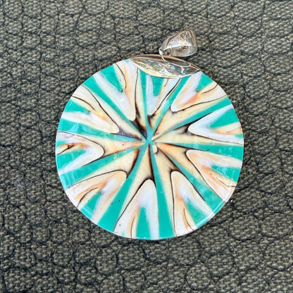 Sale - 2.2" Nautilus Shell Resin Sterling Silver on 18" Sterling Silver Chain