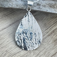 Load image into Gallery viewer, Taxco Textured Sterling Silver Teardrop 2.2” Necklace
