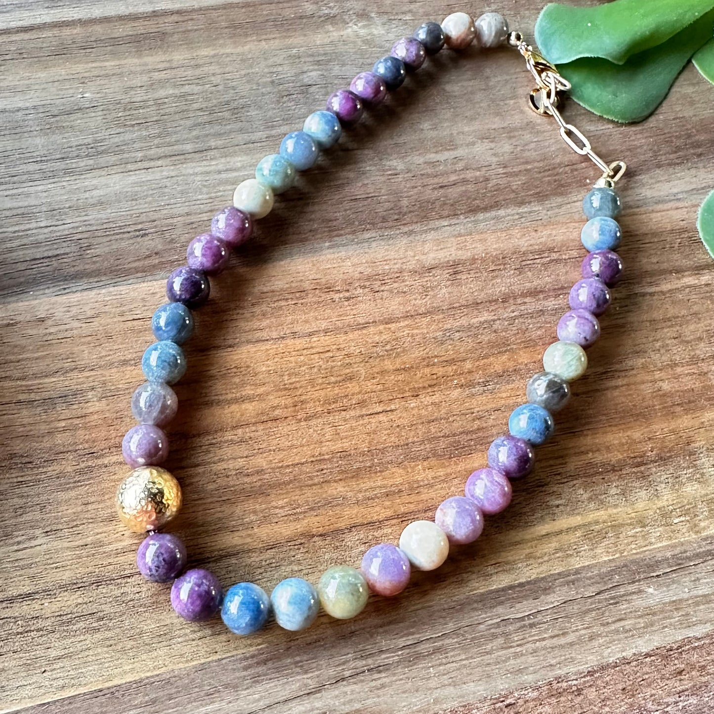 Rainbow Sapphire Gold Necklace