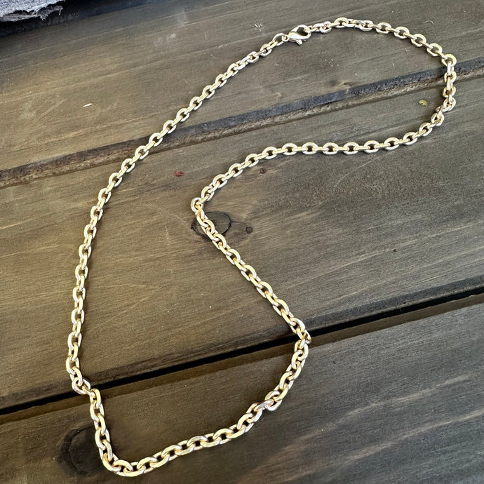 N0918 Matte Gold Link Necklace (19”)