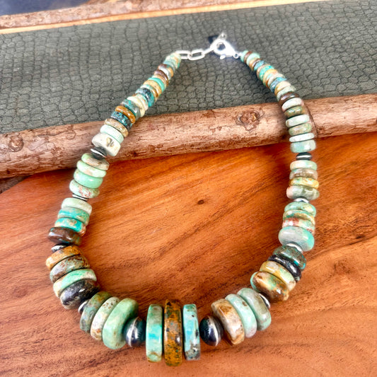 Statement Turquoise Navajo Pearl Necklace (18"-20")