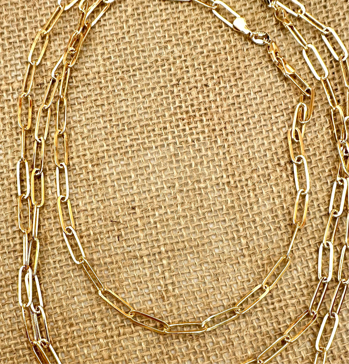 N0935  16” Paperclip 18K Gold Filled Necklace