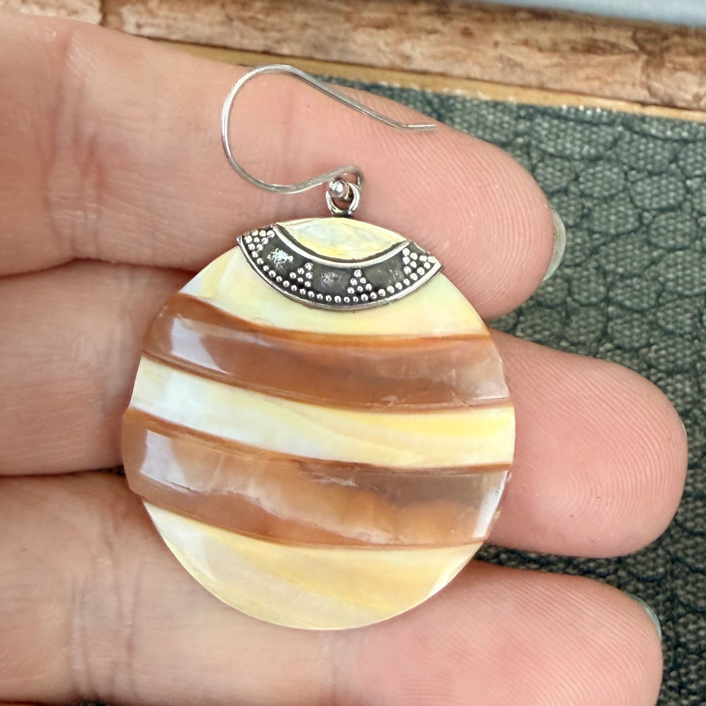 Sale - 2" Nautilus Shell Sterling Silver Earrings