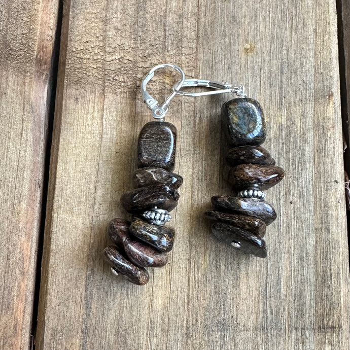 E0714 Bronzite Earrings 2”