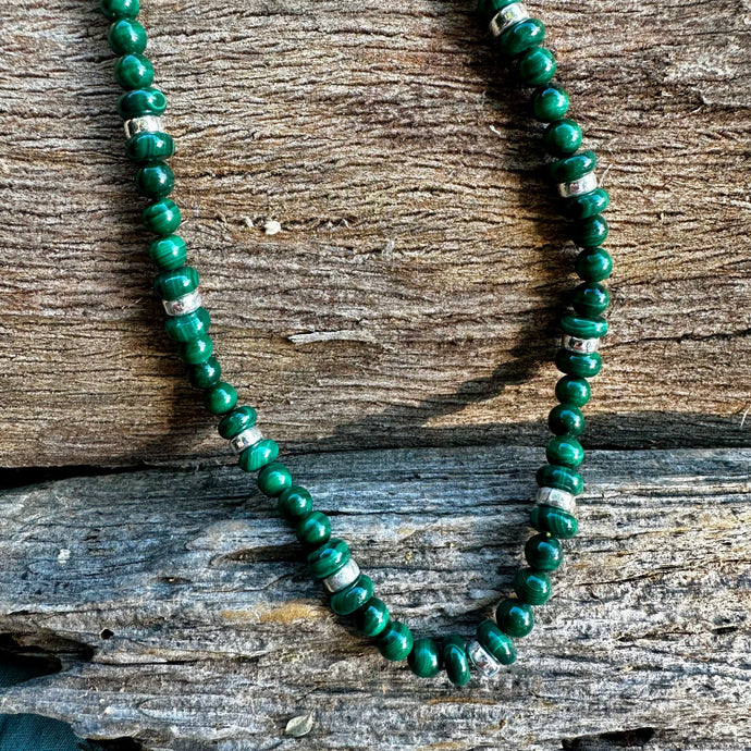 N0880   Malachite Necklace (18”-20”)