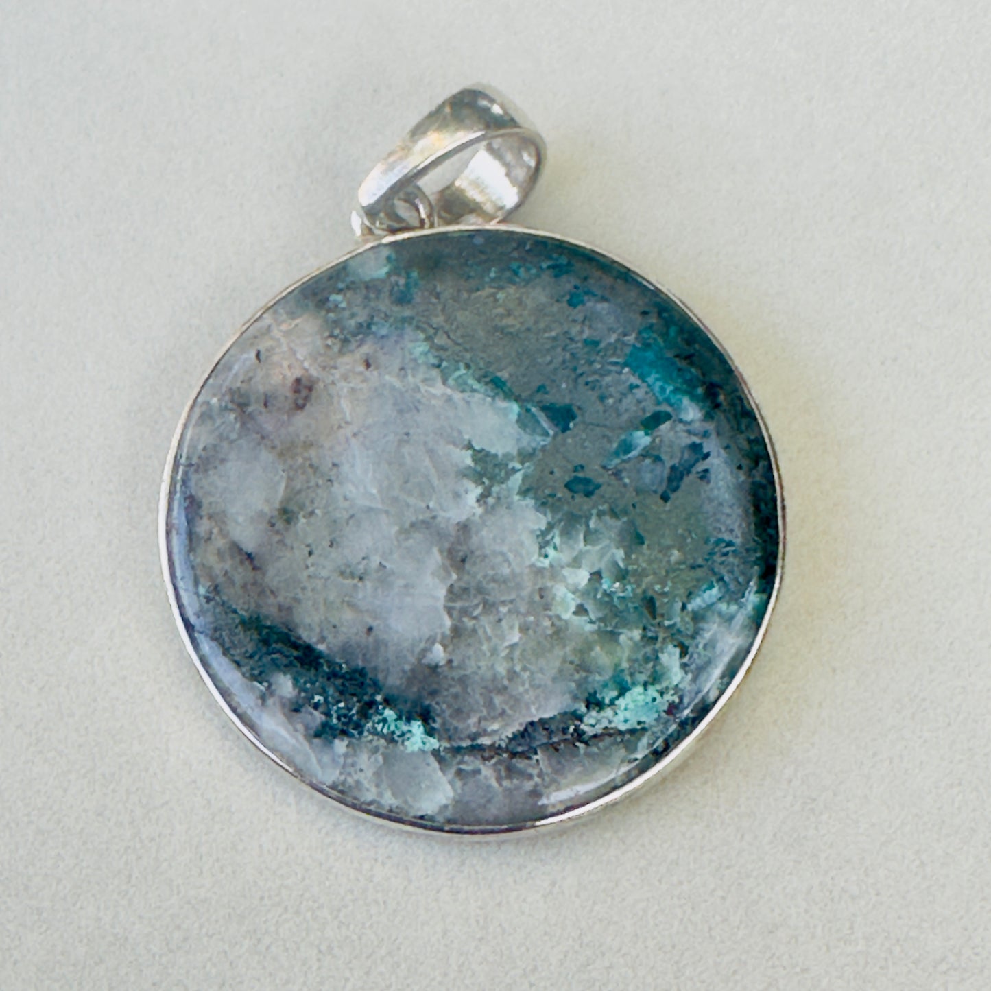 Sale -2.2"  Orca Agate Sterling Silver Pendant Necklace (18")