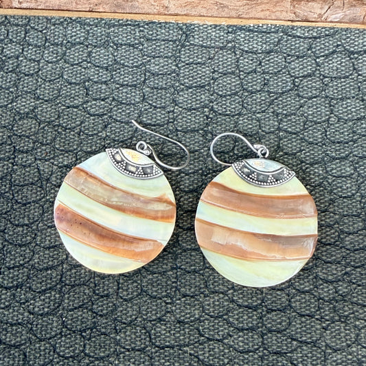 Sale - 2" Nautilus Shell Sterling Silver Earrings