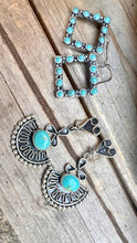 Load image into Gallery viewer, E0682   2” Statement Turquoise Sterling Silver Earrings
