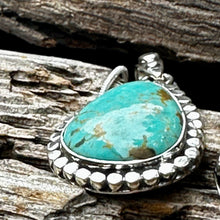 Load image into Gallery viewer, N08878  Turquoise Sterling Necklace (18” - 1.6” Pendant)
