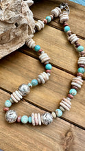 Load image into Gallery viewer, N0857  Turquoise Pearl Sterling Necklace (20”-22”)
