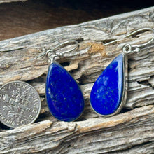 Load image into Gallery viewer, E0718  Lapis Sterling Earrings (1.3”)
