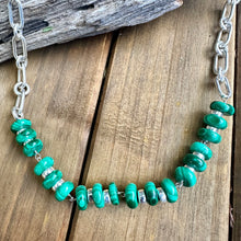 Load image into Gallery viewer, N0867  Malachite Sterling Necklace (18”-20”)
