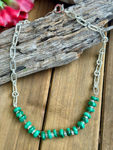 Load image into Gallery viewer, N0867  Malachite Sterling Necklace (18”-20”)
