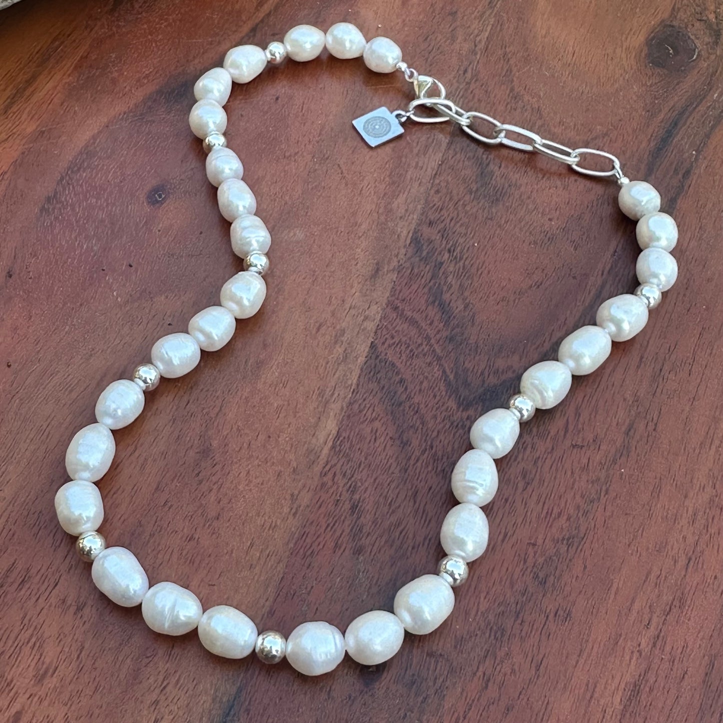Cultured Pearl & Sterling Silver Necklace