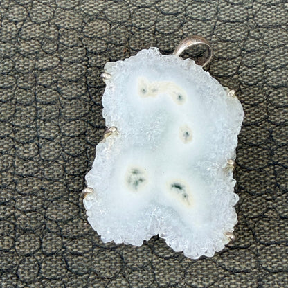 Sale -  1.8" Solar Quartz Sterling Silver Pendant Necklace (18")