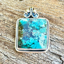 Load image into Gallery viewer, Taxco Turquoise Pendant  1.6”Necklace (18&quot;)
