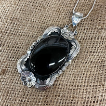 Load image into Gallery viewer, N0898 Onyx Necklace (18” + 3” pendant).
