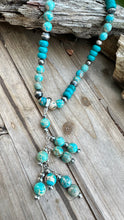 Load image into Gallery viewer, N0735. Three-in-one Turquoise Navajo Pearls Necklace (22”-24”)
