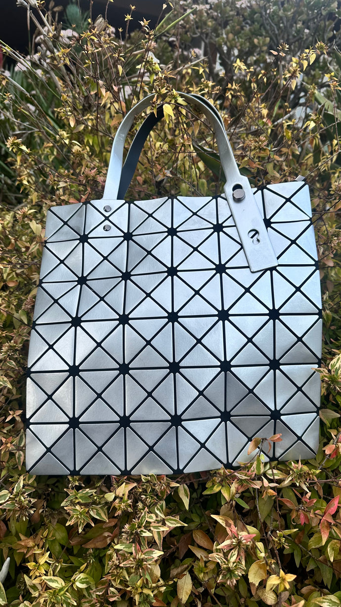 Silver Geometric Tote