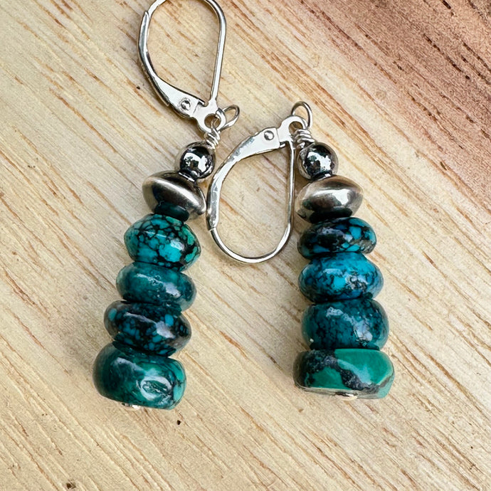 Navajo Pearl Turquoise Earrings