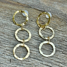 Load image into Gallery viewer, E0740  Hammered Gold over Sterling Silver Earrings
