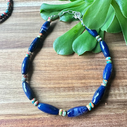 Turquoise Spiny Oyster Agate Necklace (18”-20”)