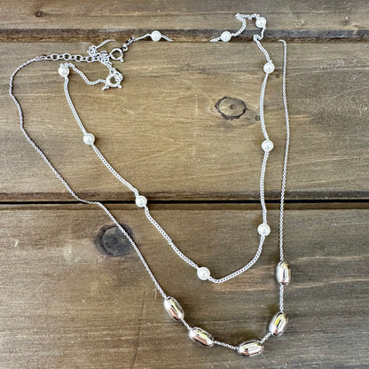 N0916 Pearl Sterling Necklace (17”)