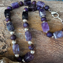 Load image into Gallery viewer, N0883  Korean Amethyst Druzy Necklace (18”-20”)
