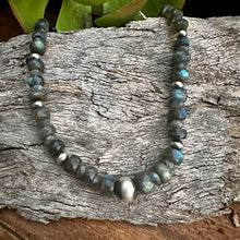 Load image into Gallery viewer, N0900  Navajo Pearls Labradorite Statement Necklace 18”-20”
